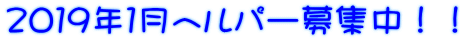 2019年1月ヘルパー募集中!!